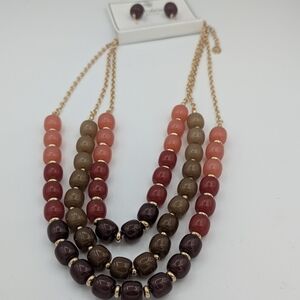 Elegant Multicolor Beaded Necklace and Earring Set